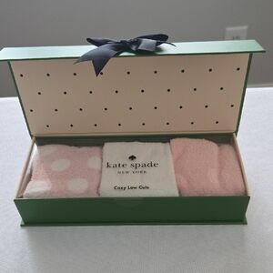Kate Spade Pink and White Cozy Low Cuts